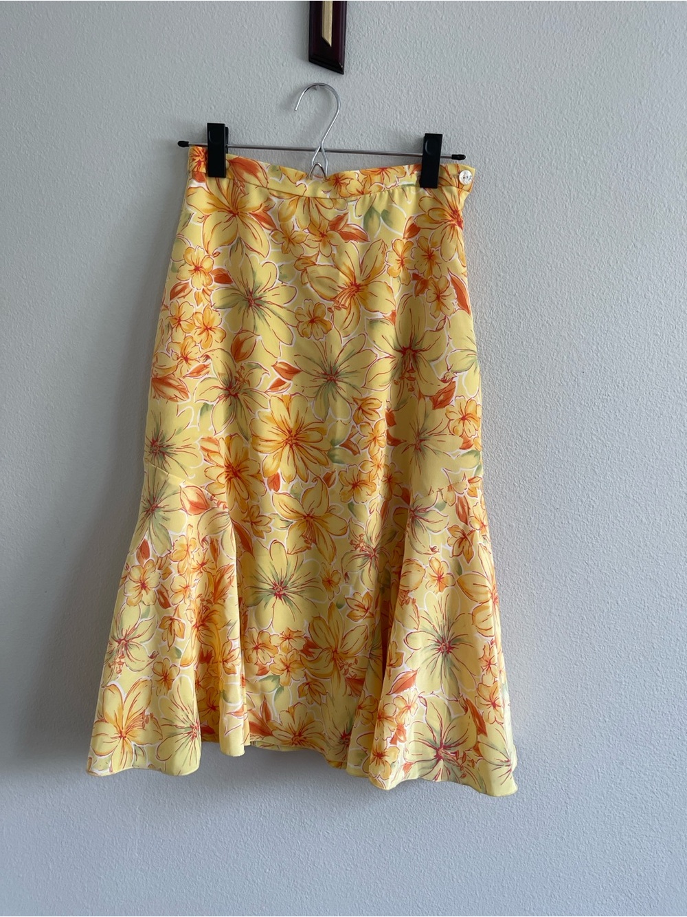 Coldwater Creek Yellow Floral A-Line Skirt